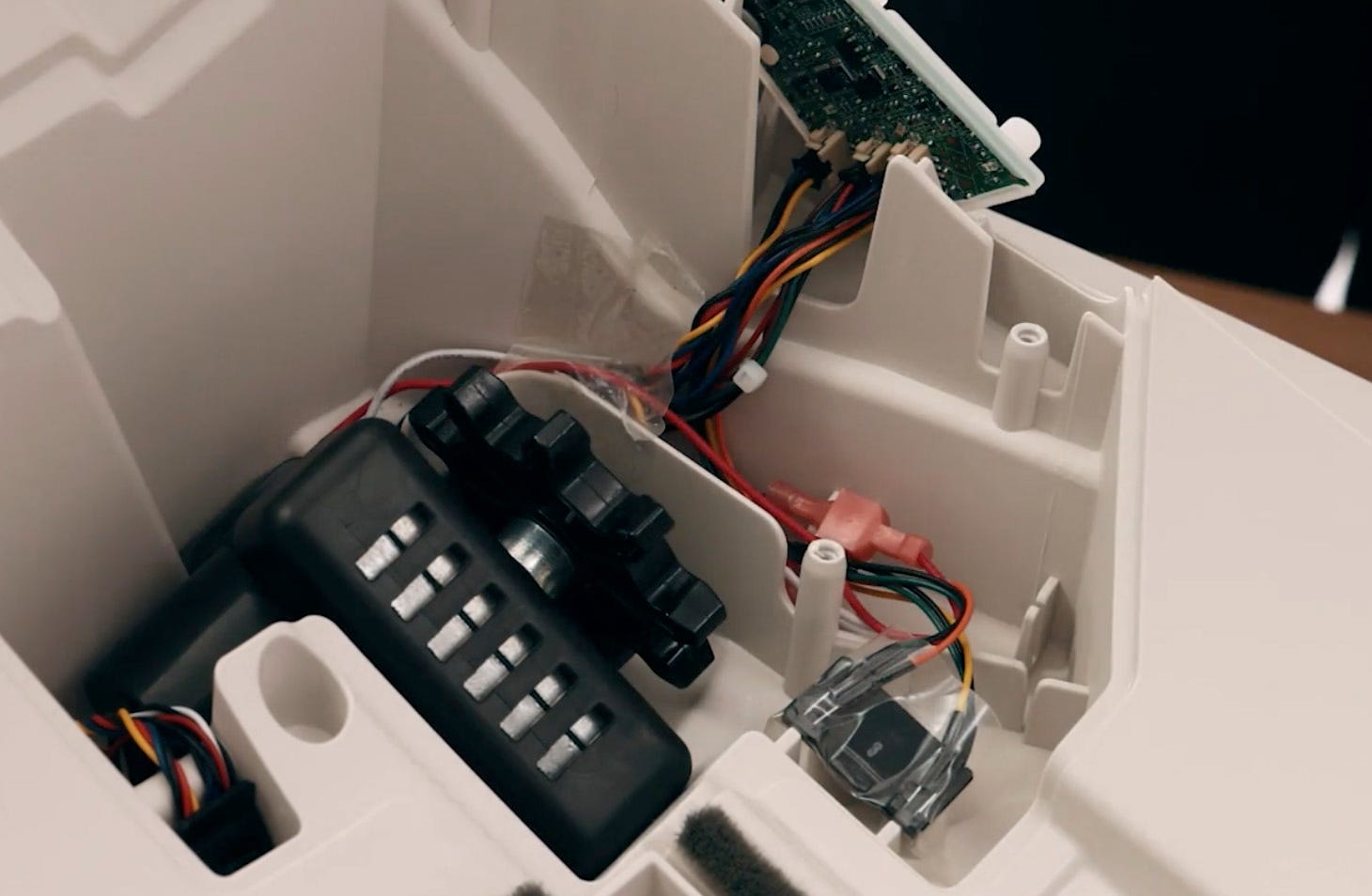 Taping wires and reseating the motor