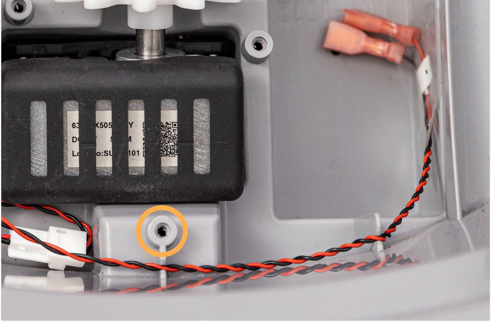 Replacing the motor cover and positioning wires correctly