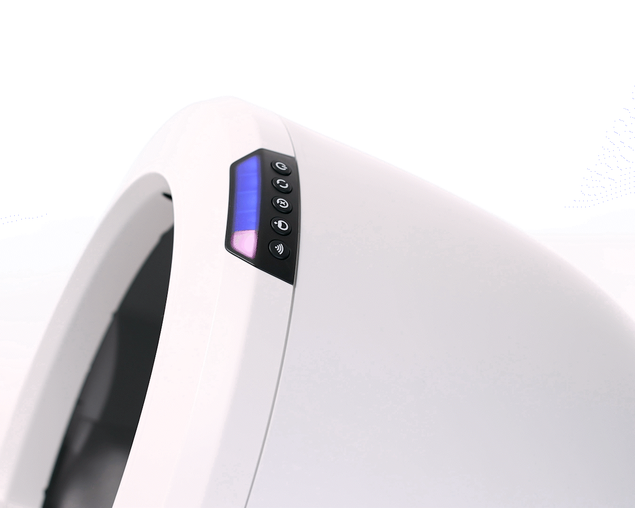 Blue with solid white WiFi (Connect button) light