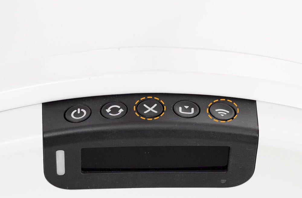 Control panel with circles around Cancel and Connect buttons